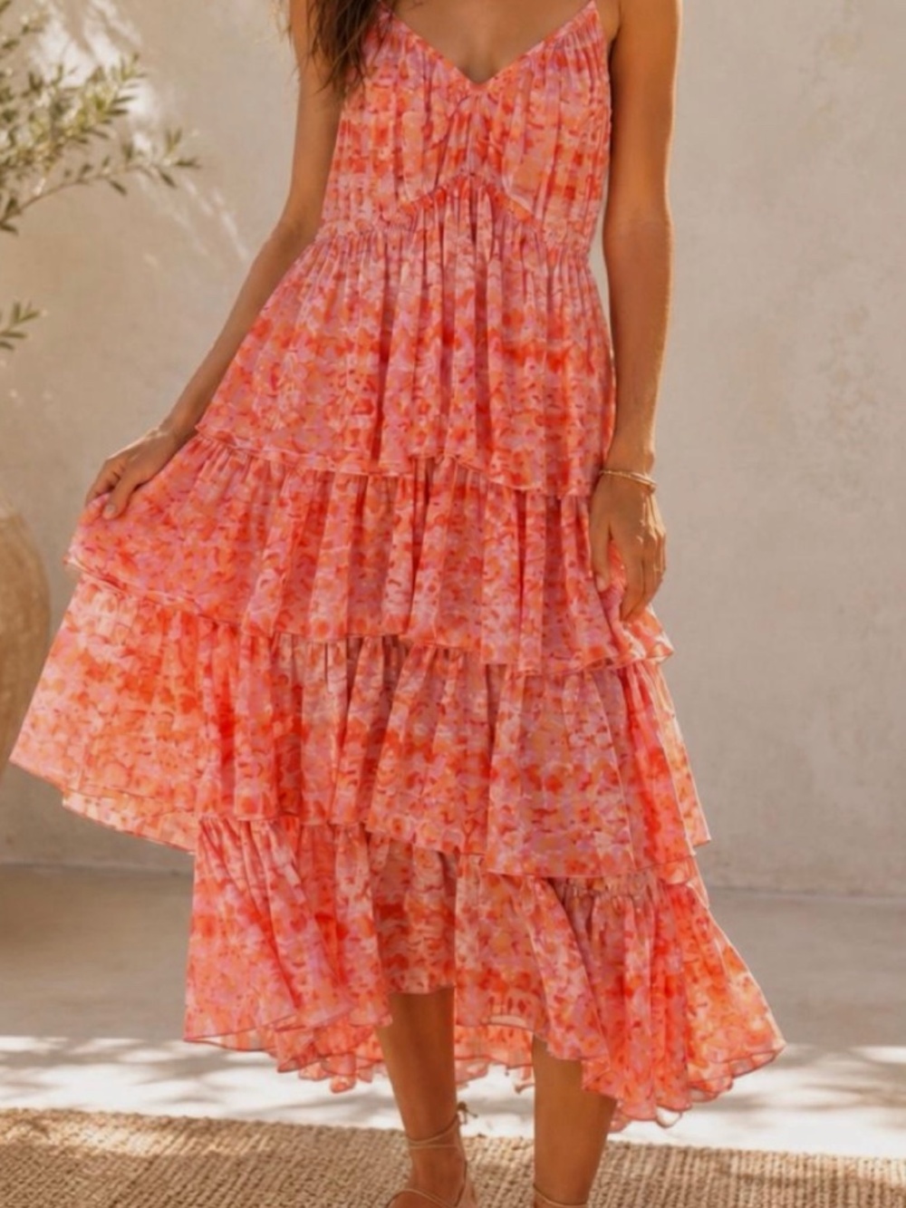 Cinq à Sept Pink Tiered Maxi Dress – Size 2